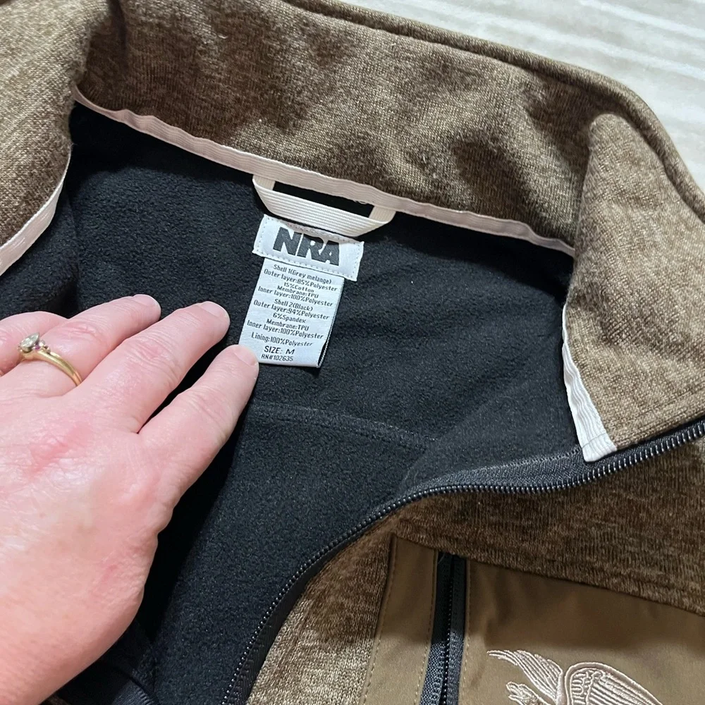 Men's Performance Jacket in Brown with NRA Embroidered Medium